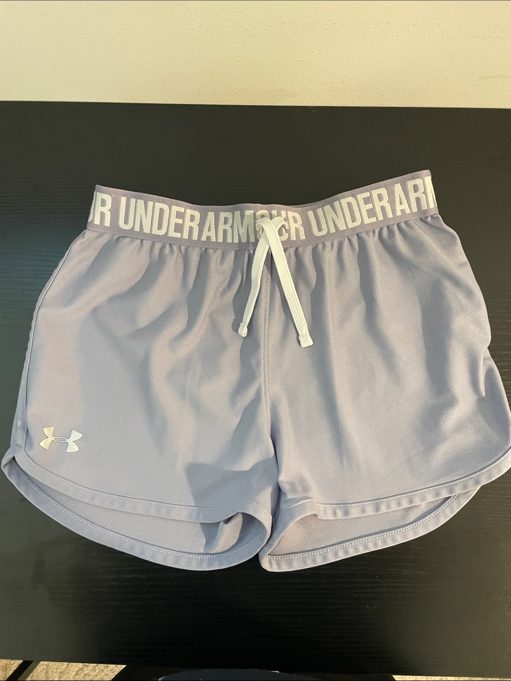 Under Armour Lavender Athletic Shorts with White Logo
